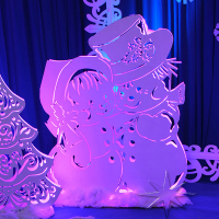 Ажурная фигура Снеговики "Сладкая парочка" и Сугробы
