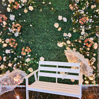 Фотозона "Самшит с цветами и кружевным зонтиком"