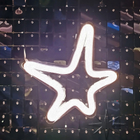 Фотозона из пайеток с неоновыми звёздами