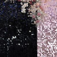 Пайетки пыльно-розовые и чёрные и с декоративными цветами