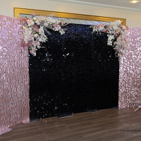 Пайетки пыльно-розовые и чёрные и с декоративными цветами